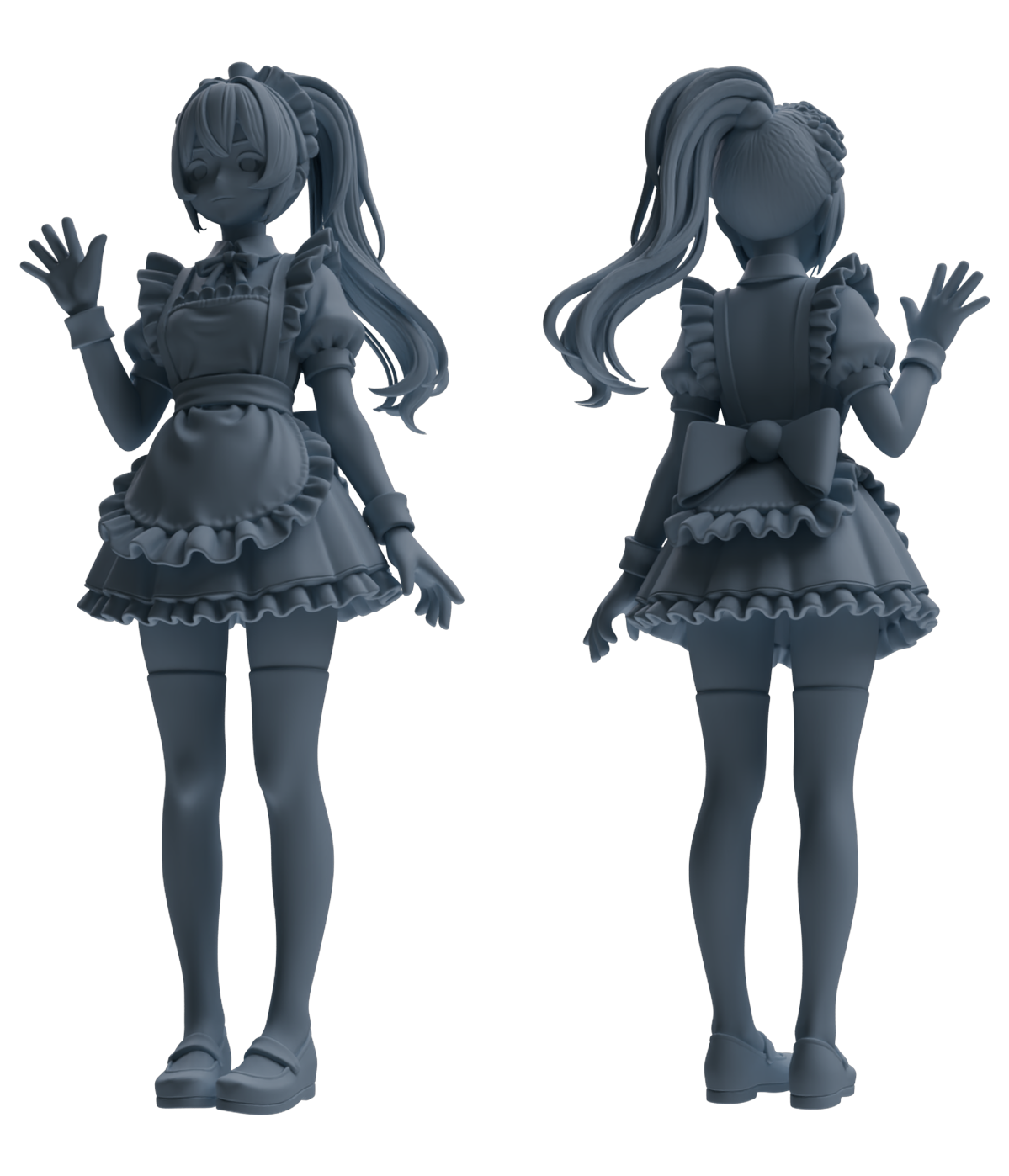 MRY-SFW LYTR877 Multi-pose Maid Girl Figure Modern Model 3 pcs