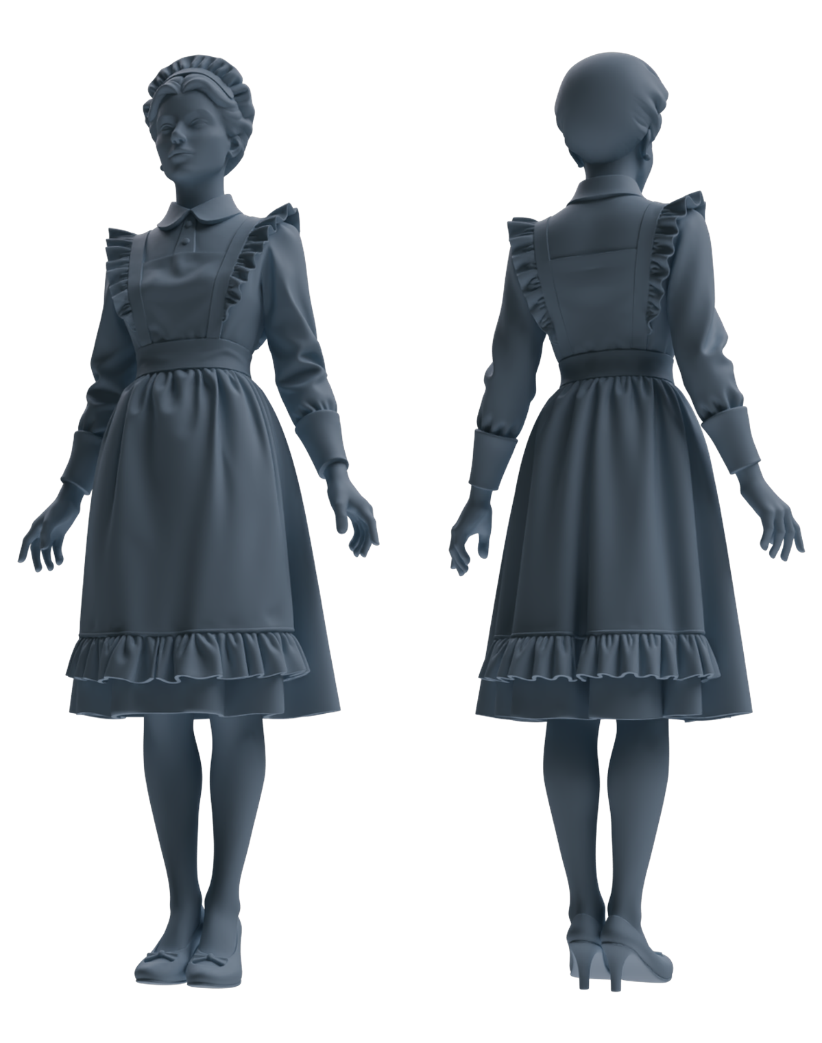 MRY-SFW LYTR875 Multi-scene Maid Girl Figure Modern Model 4 pcs