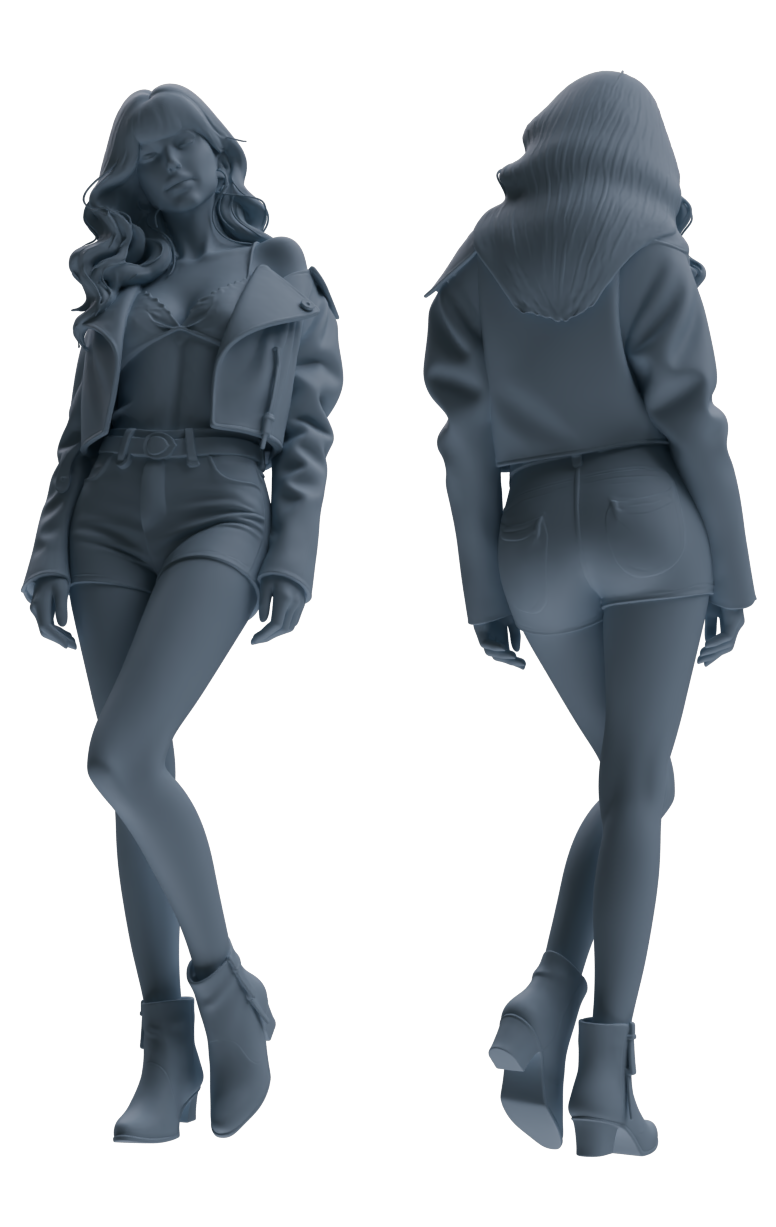MRY-SFW LYTR854 Fashion Girl Figure Modern Model 4 pcs Miniature Car Diorama Figures Scene Props Accessories Resin