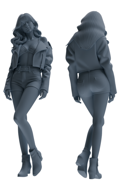 MRY-SFW LYTR854 Fashion Girl Figure Modern Model 4 pcs Miniature Car Diorama Figures Scene Props Accessories Resin