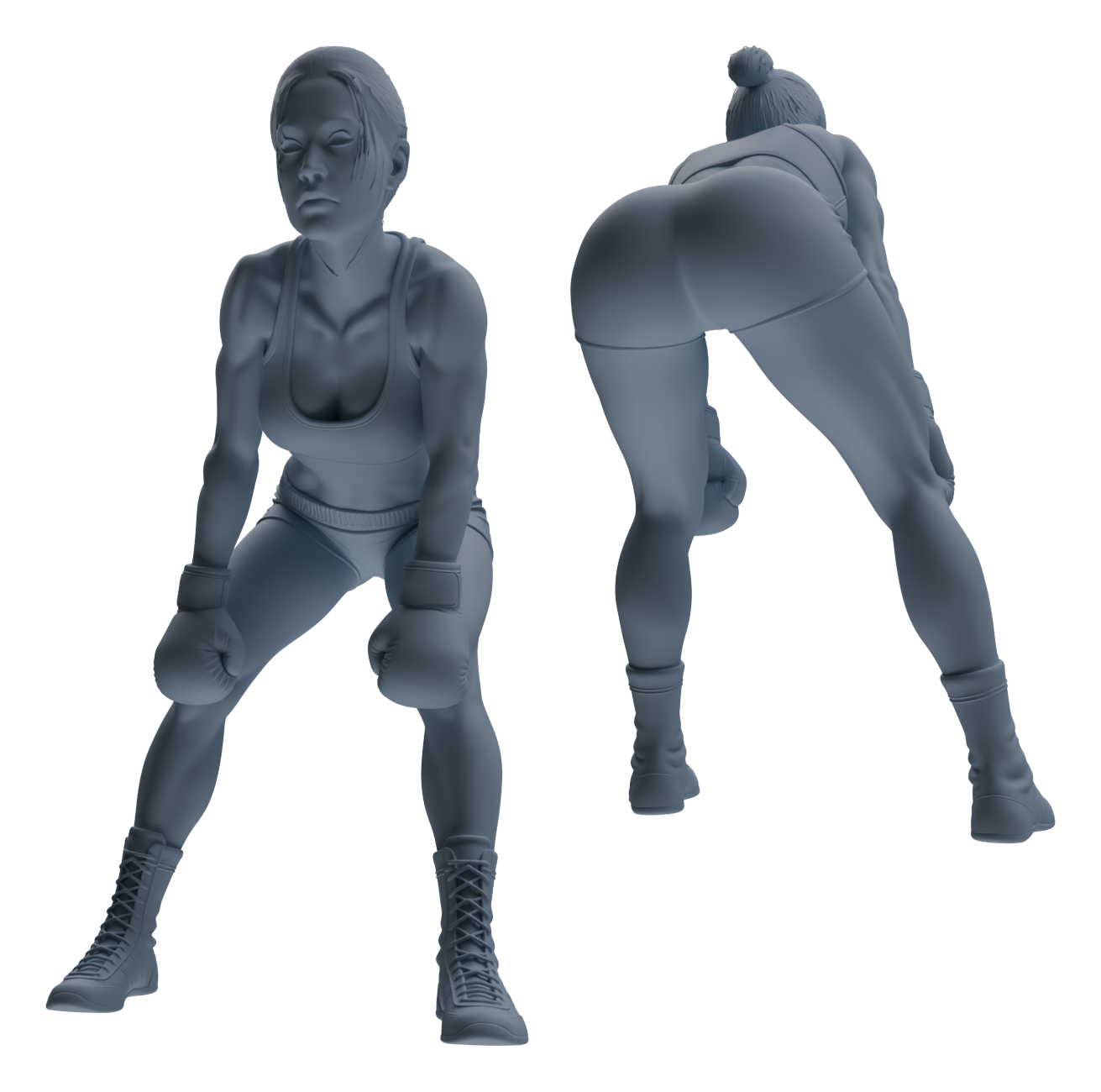 MRY-SFW LYTR828 Female Boxer Figure Modern Model 6 pcs Miniature Car Diorama Figures Scene Props Accessories Resin