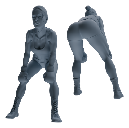 MRY-SFW LYTR828 Female Boxer Figure Modern Model 6 pcs Miniature Car Diorama Figures Scene Props Accessories Resin