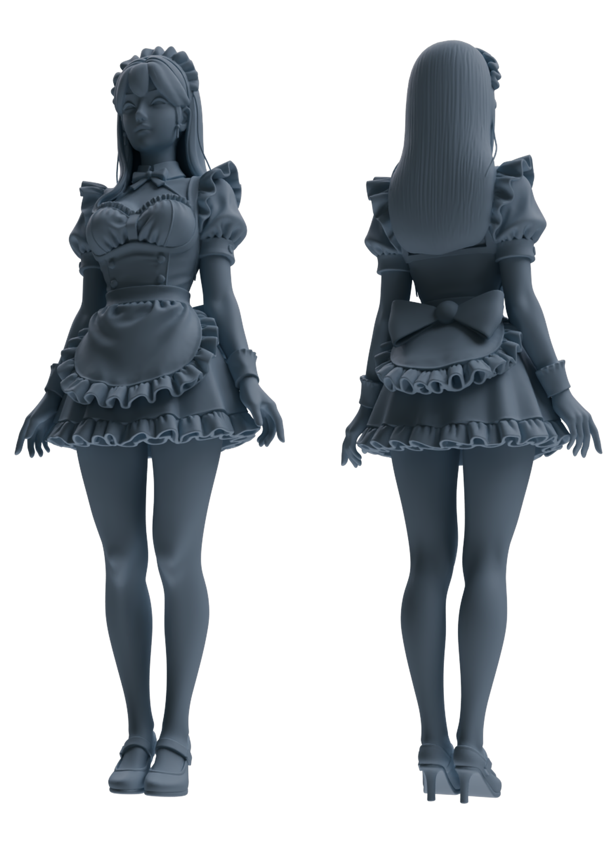 MRY-SFW LYTR876 Maid Uniform Girl Figure Modern Model 4 pcs