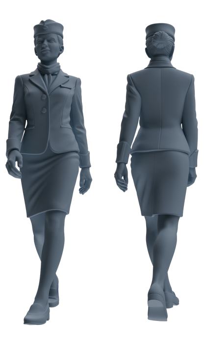 MRY-SFW LYTR862 Flight Attendant Service Pose Woman Figure Modern Model 4 pcs Miniature Car Diorama Figures Scene Props Accessories Resin