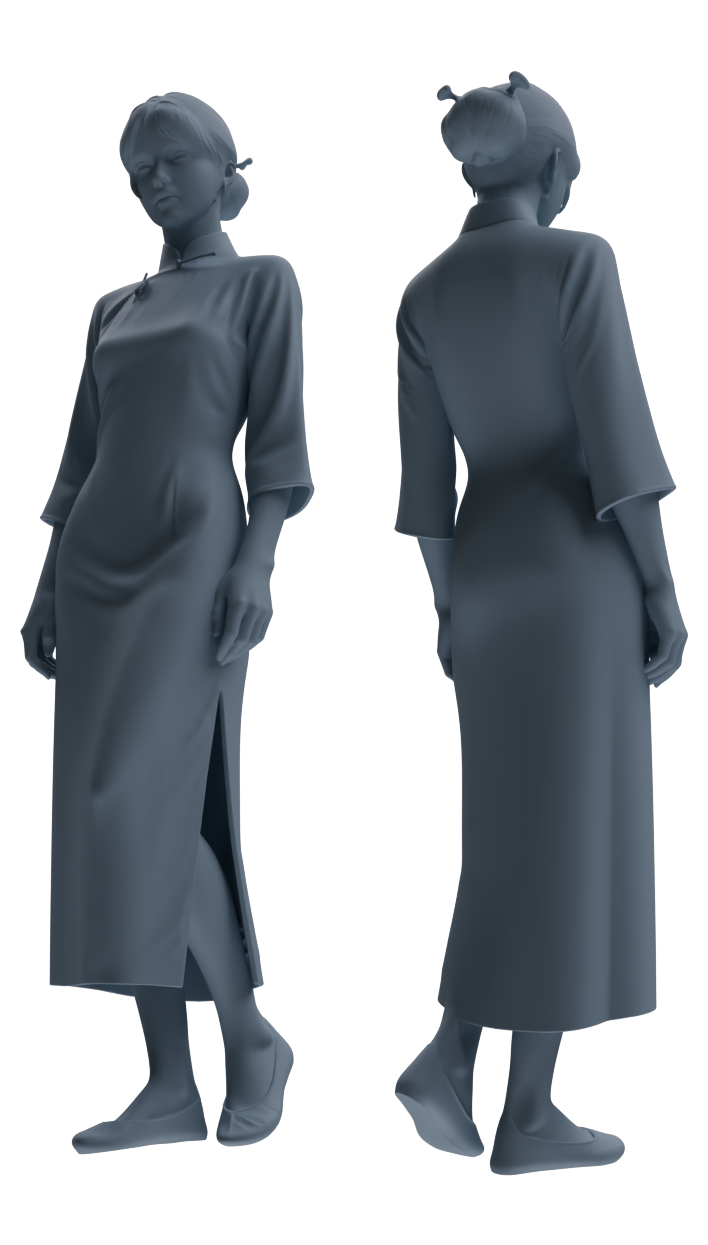 MRY-SFW LYTR894 Republic of China Style Qipao Woman Figure Modern Model 3 pcs