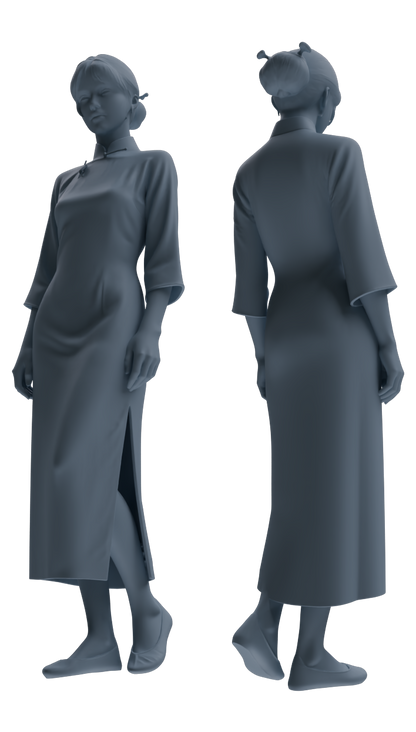 MRY-SFW LYTR894 Republic of China Style Qipao Woman Figure Modern Model 3 pcs