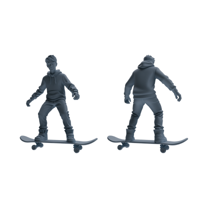 MRY-SFW LYTR787 Skateboard Figure Modern Model 3 pcs Miniature Car Diorama Figures Scene Props Accessories Resin