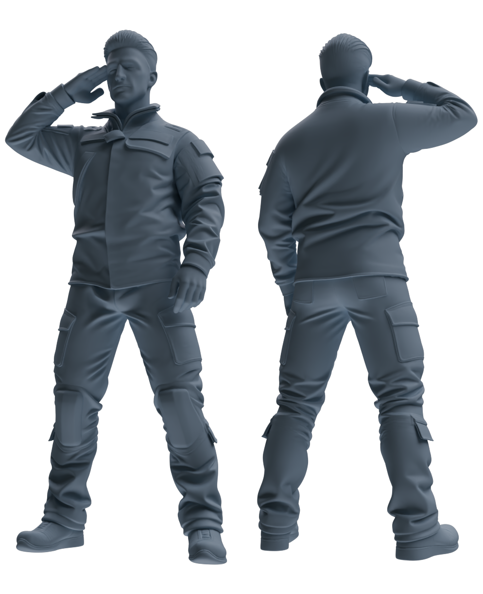 MRY-SFW LYGR694 Modern U.S. Military Six-Person Saluting Group