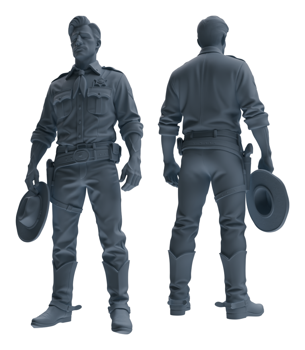 MRY-SFW LYTR918 Western Cowboy Sheriff Multi-pose Modern Model 4 pcs