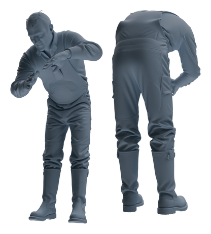 MRY-SFW LYTR913 Farm Worker Man Multi-pose Modern Model 4 pcs