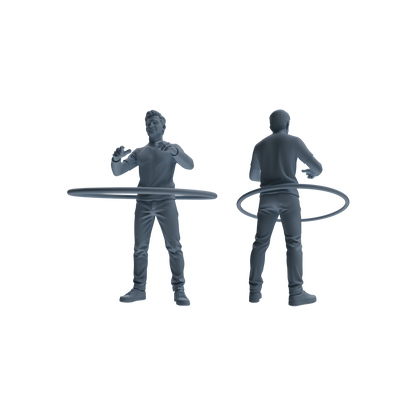 MRY-SFW LYTR791 Hula Hoop Figure Modern Model 3 pcsMiniature Car Diorama Figures Scene Props Accessories Resin