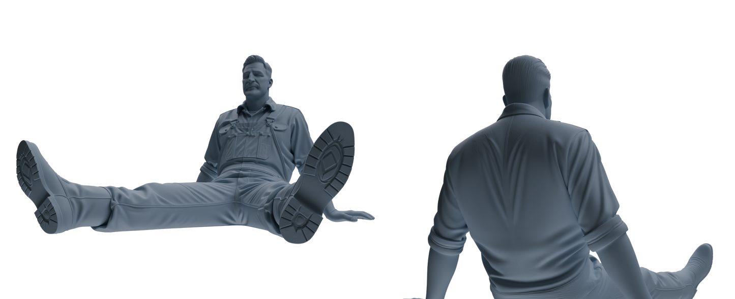 MRY-SFW LYTR917 Farm Worker Man Multi-pose Modern Model 4 pcs
