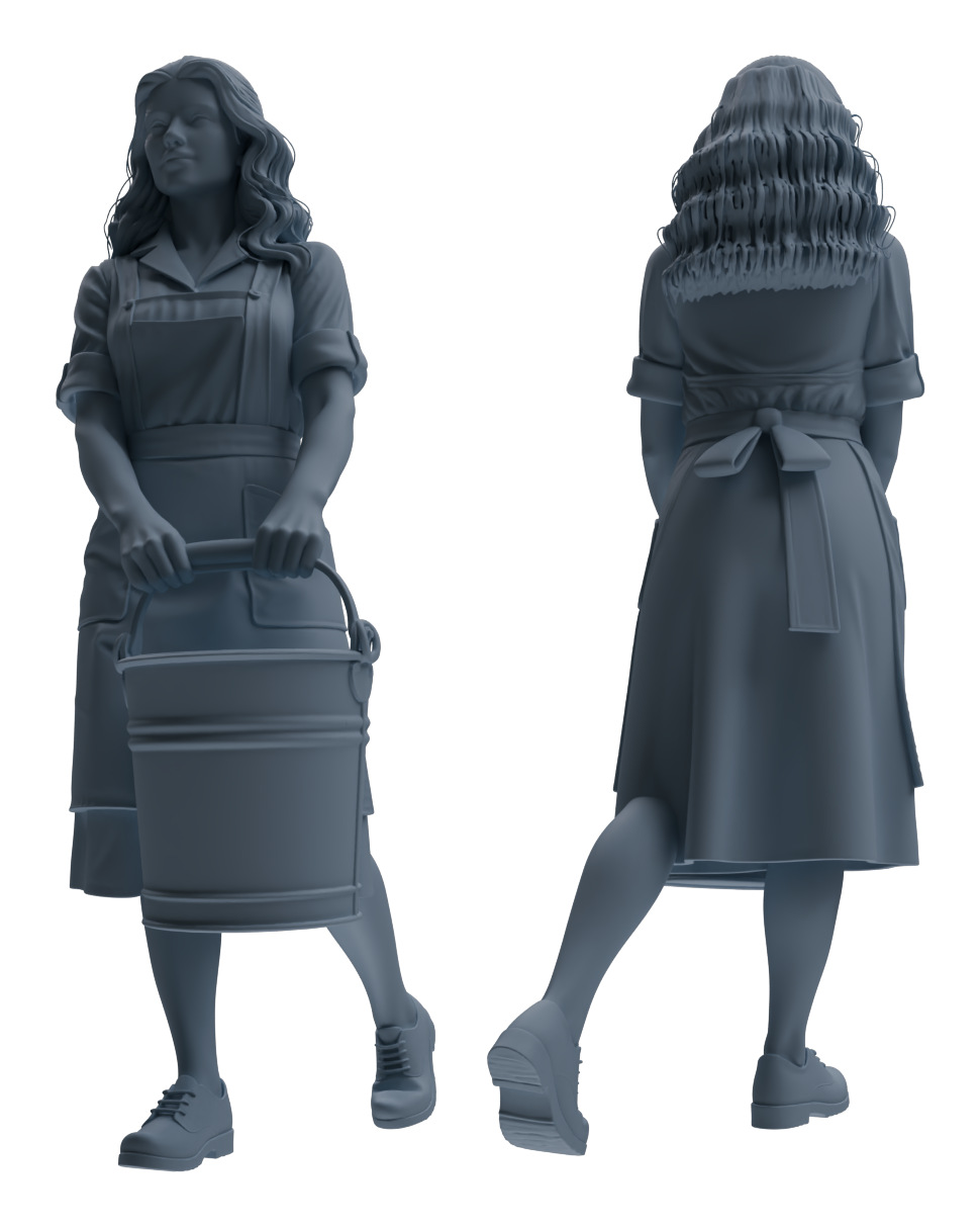 MRY-SFW LYTR901 Farm Woman with Bucket Modern Model 4 pcs