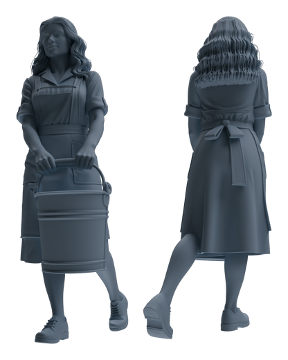 MRY-SFW LYTR901 Farm Woman with Bucket Modern Model 4 pcs
