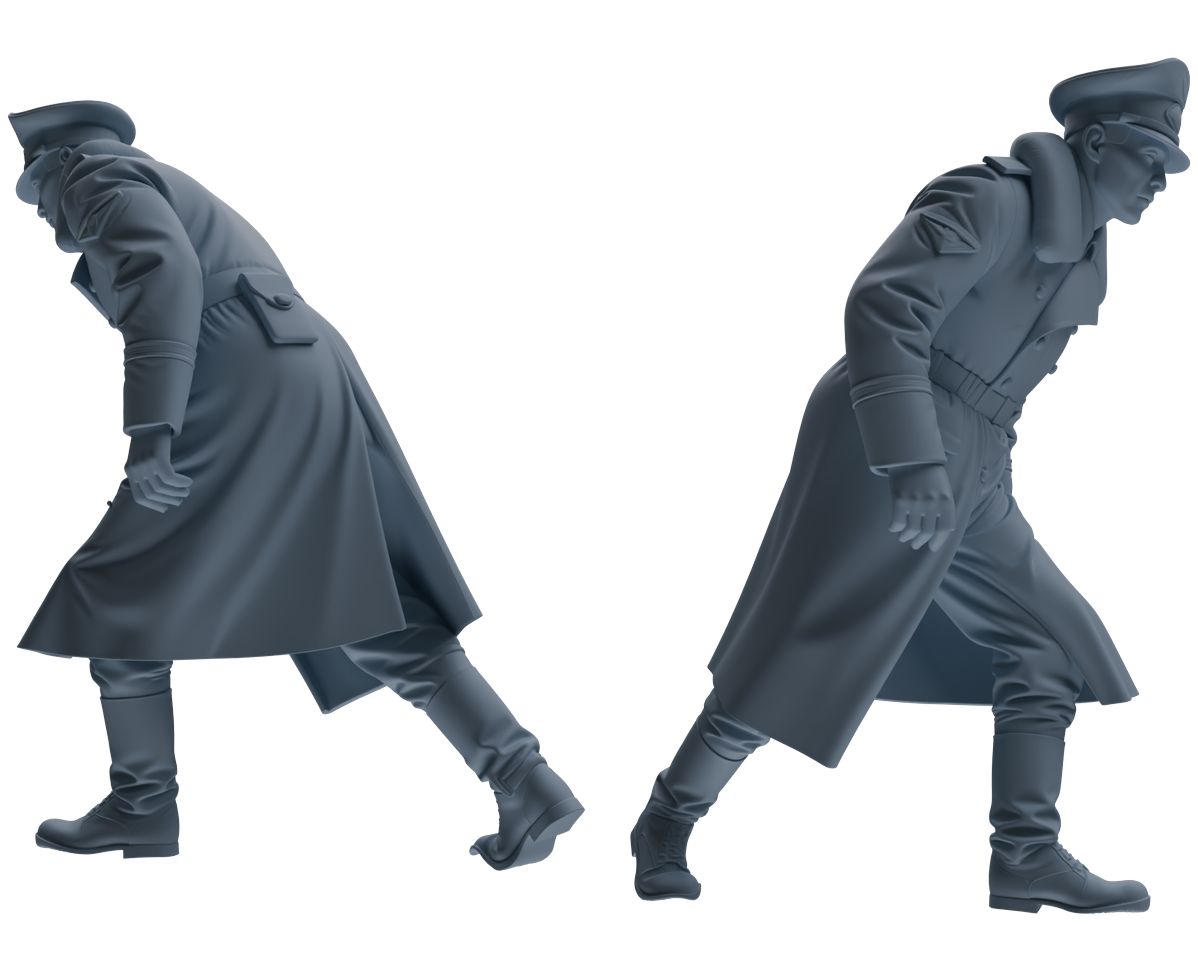 MRY-SFW LYGR713 WWII German Army Officer War Scene Six-Person Advancing Group