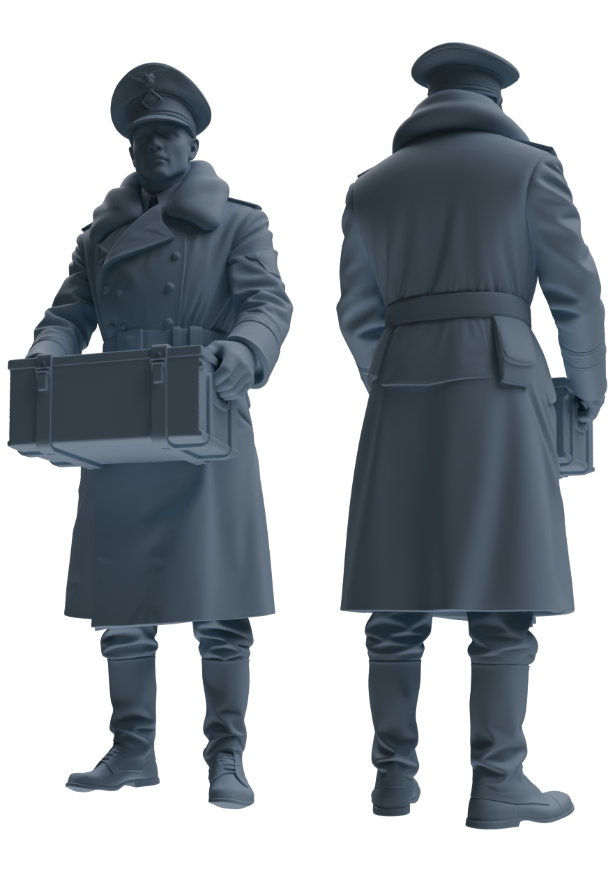 MRY-SFW LYGR712 WWII German Army Officer War Scene Six-Person Carrying Group