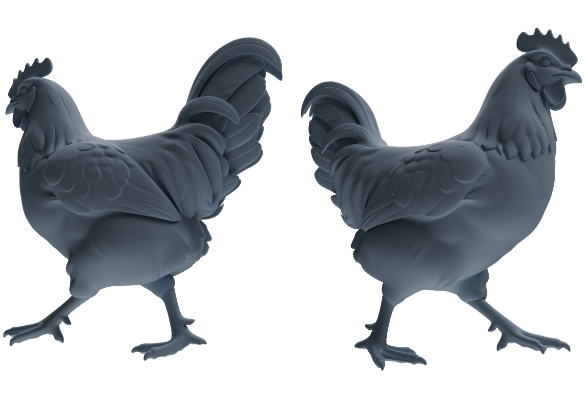 MRY-SFW LYTR841 Rooster Pose Model 3 pcs Miniature Car Diorama Figures Scene Props Accessories Resin