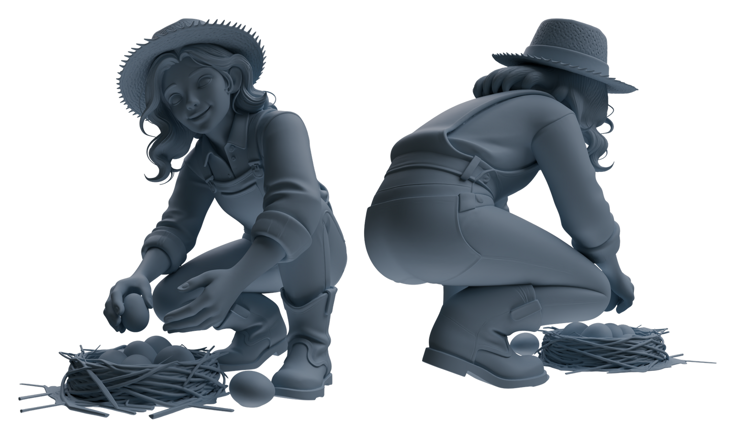MRY-SFW LYTR910 Farm Girl Multi-pose Modern Model 4 pcs
