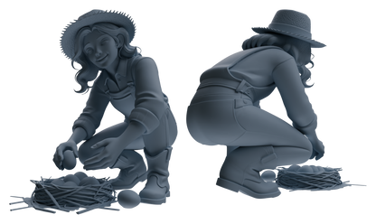 MRY-SFW LYTR910 Farm Girl Multi-pose Modern Model 4 pcs