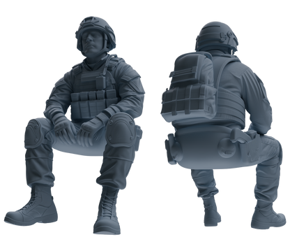 MRY-SFW SSTR205 Miniatures Soldier Model Kit Multi-Pose Modern & WWII Soldier Model 6 pcs