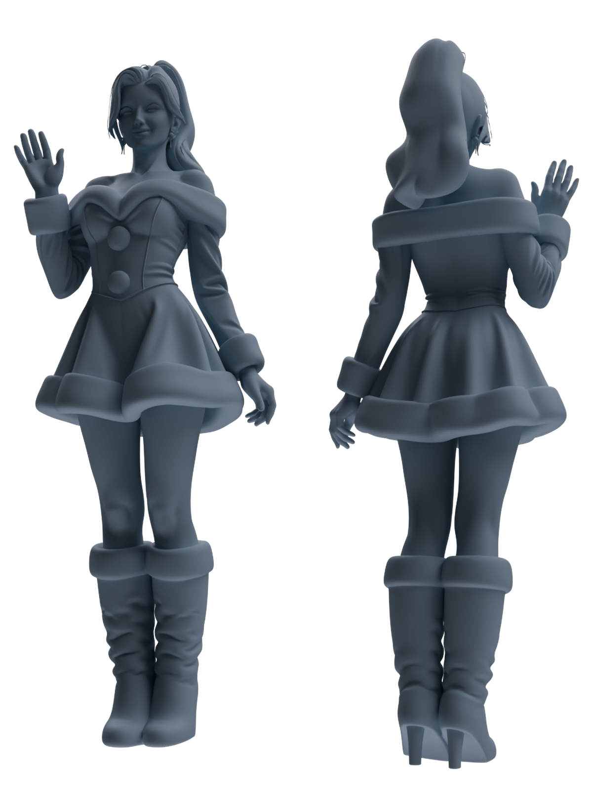 MRY-SFW LYTR880 Christmas Themed Girl Figure Modern Model 4 pcs