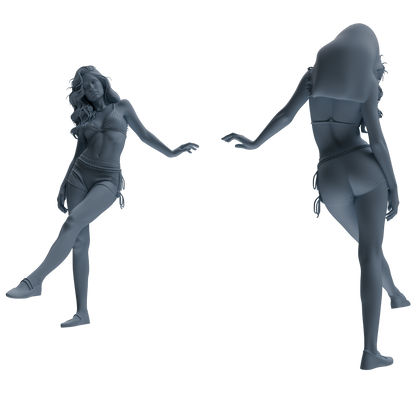 MRY-SFW LYTR858 Multi-pose Female Figure Modern Model 4 pcs Miniature Car Diorama Figures Scene Props Accessories Resin