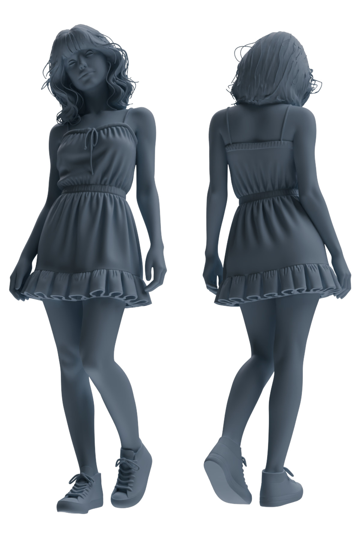 MRY-SFW LYTR852 Casual Girl Figure Modern Model 3 pcs Miniature Car Diorama Figures Scene Props Accessories Resin