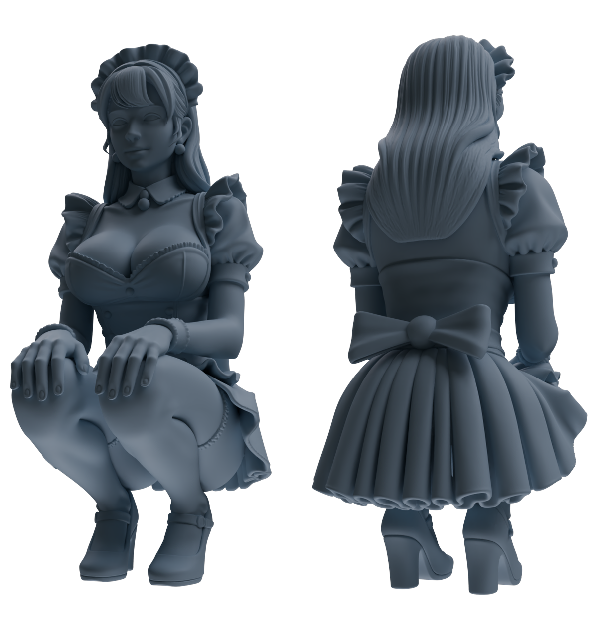 MRY-SFW LYTR851 Maid Outfit Figure Modern Model 4 pcs Miniature Car Diorama Figures Scene Props Accessories Resin