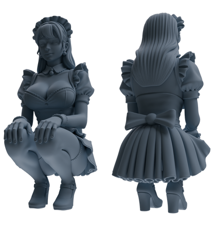 MRY-SFW LYTR851 Maid Outfit Figure Modern Model 4 pcs Miniature Car Diorama Figures Scene Props Accessories Resin