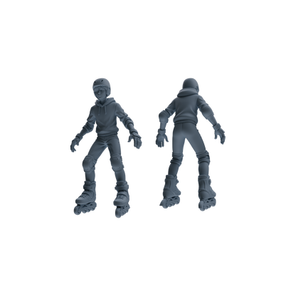MRY-SFW LYTR799 Roller Skating Figure Modern Model 5 pcs Miniature Car Diorama Figures Scene Props Accessories Resin