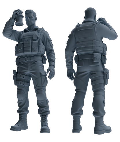 MRY-SFW SSTR188 Miniatures Soldier Model Kit Multi-Functional Recon Soldier Pose Modern Model 5 pcs