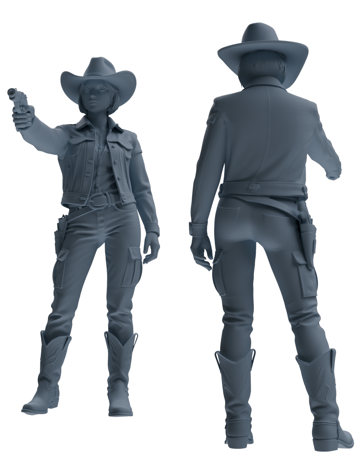 MRY-SFW LYTR893 Cowboy Style Girl Modern Model 4 pcs
