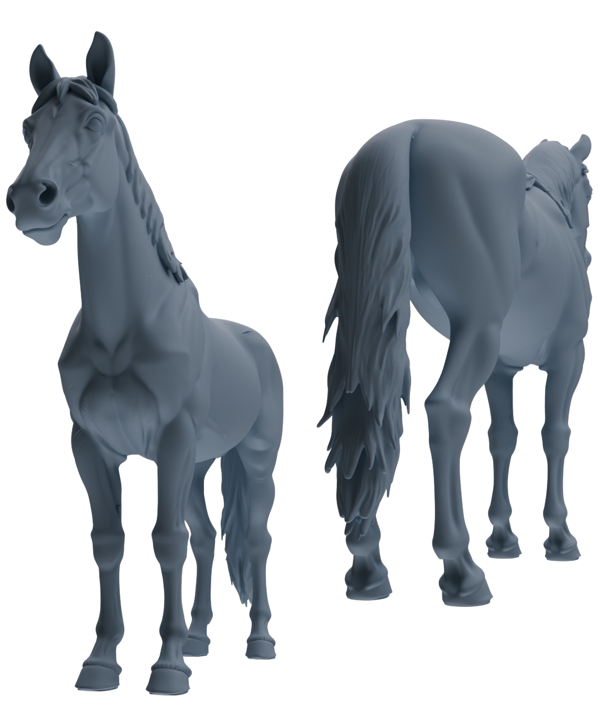 MRY-SFW LYTR843 Farm Horse Pose Model 4 pcs Miniature Car Diorama Figures Scene Props Accessories Resin