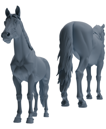 MRY-SFW LYTR843 Farm Horse Pose Model 4 pcs Miniature Car Diorama Figures Scene Props Accessories Resin