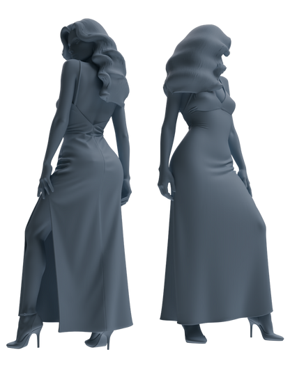 MRY-SFW LYTR857 Dress Woman Figure Modern Model 3 pcs Miniature Car Diorama Figures Scene Props Accessories Resin