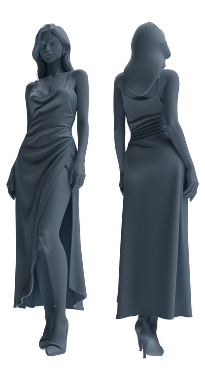 MRY-SFW LYTR895 Satin Dress Woman Figure Modern Model 3 pcs