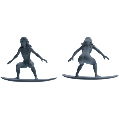 MRY-SFW LYTR790 Surfing Figure Modern Model 4 pcs Miniature Car Diorama Figures Scene Props Accessories Resin