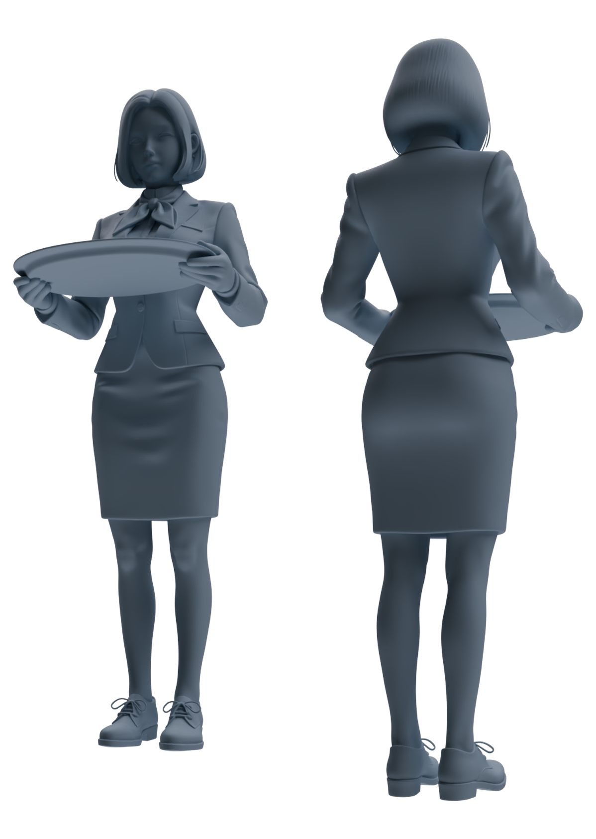 MRY-SFW LYTR861 Service Pose Professional Woman Figure Modern Model 4 pcs Miniature Car Diorama Figures Scene Props Accessories Resin