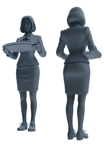 MRY-SFW LYTR861 Service Pose Professional Woman Figure Modern Model 4 pcs Miniature Car Diorama Figures Scene Props Accessories Resin