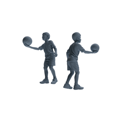 MRY-SFW LYTR819 Child Basketball Player Figure Modern Model 6 pcs Miniature Car Diorama Figures Scene Props Accessories Resin