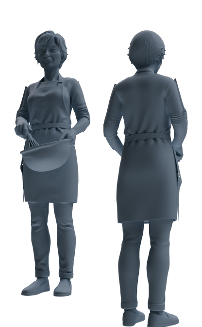 MRY-SFW LYTR923 Cooking Woman Multi-pose Modern Model 3 pcs