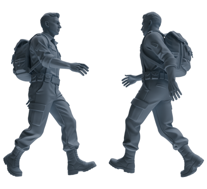 MRY-SFW SSTR175 Miniatures Soldier Model Kit Combat Soldier Pose Modern Model 6 pcs