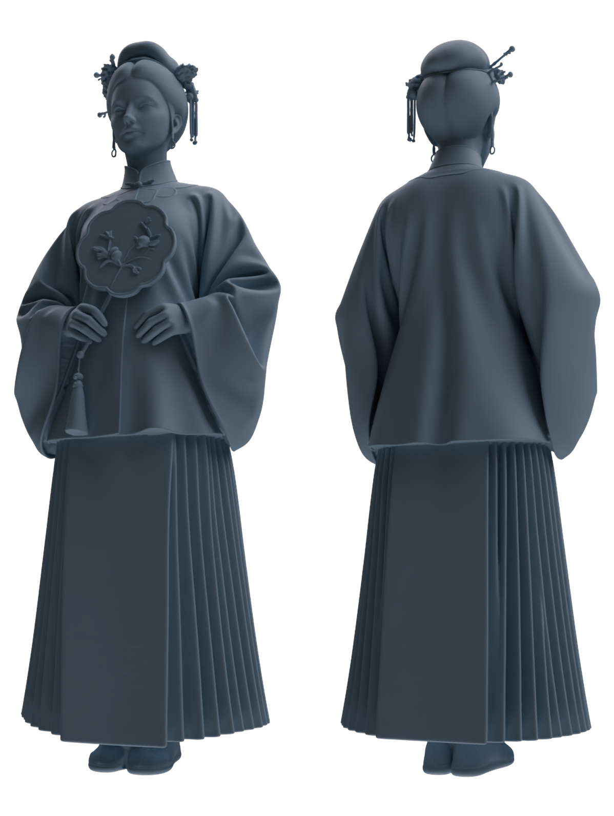MRY-SFW LYTR859 Ming Dynasty Clothing Woman Figure Modern Model 3 pcs Miniature Car Diorama Figures Scene Props Accessories Resin