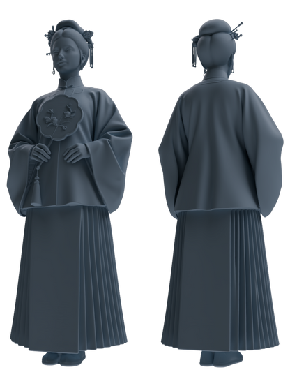 MRY-SFW LYTR859 Ming Dynasty Clothing Woman Figure Modern Model 3 pcs Miniature Car Diorama Figures Scene Props Accessories Resin