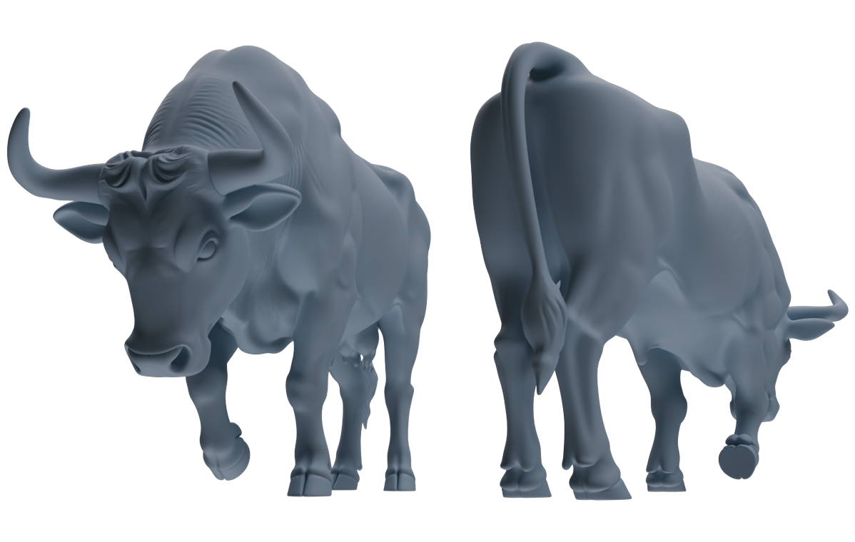 MRY-SFW LYTR837 Bullfight Pose Cattle Model 4 pcs Miniature Car Diorama Figures Scene Props Accessories Resin