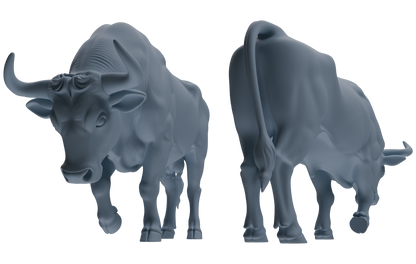 MRY-SFW LYTR837 Bullfight Pose Cattle Model 4 pcs Miniature Car Diorama Figures Scene Props Accessories Resin