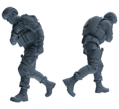 MRY-SFW SSTR207 Miniatures Soldier Model Kit Multi-Pose Combat Soldier Modern Model 6 pcs