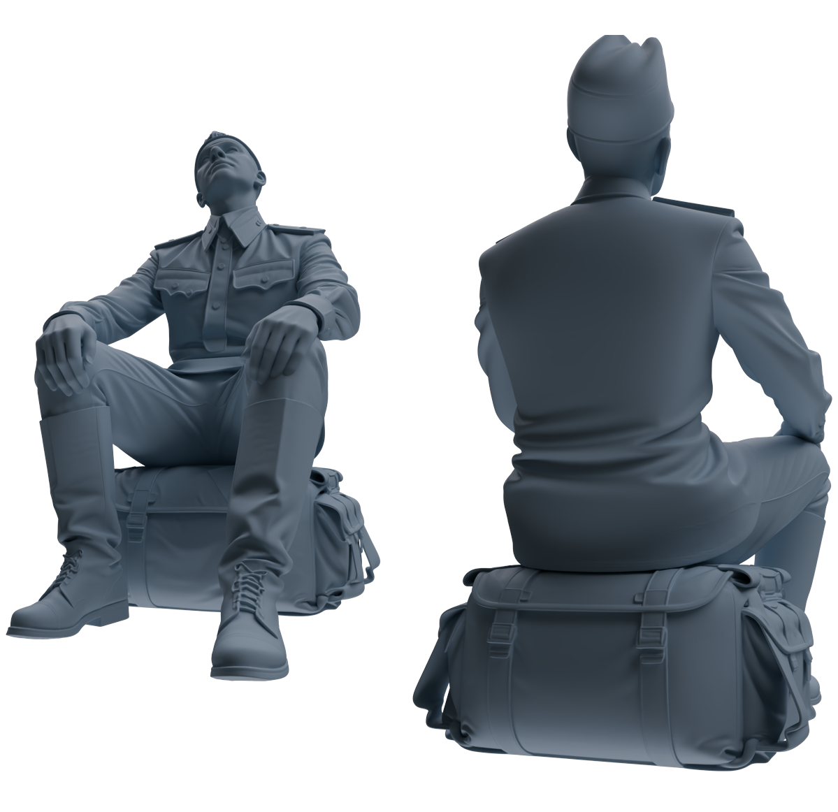 MRY-SFW LYGR734 WWII Soviet Army War Scene Seven-Person Rest Group