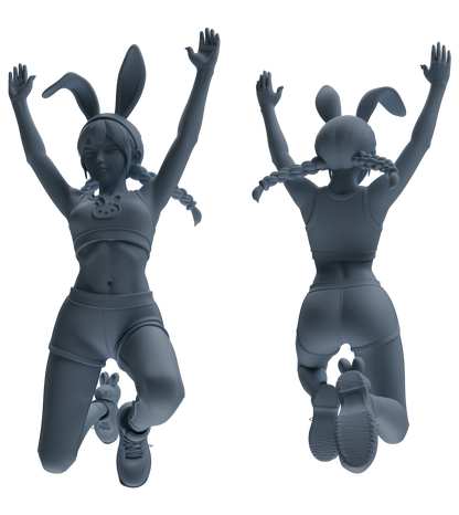 MRY-SFW LYTR888 Trendy Bunny Girl Modern Model 4 pcs
