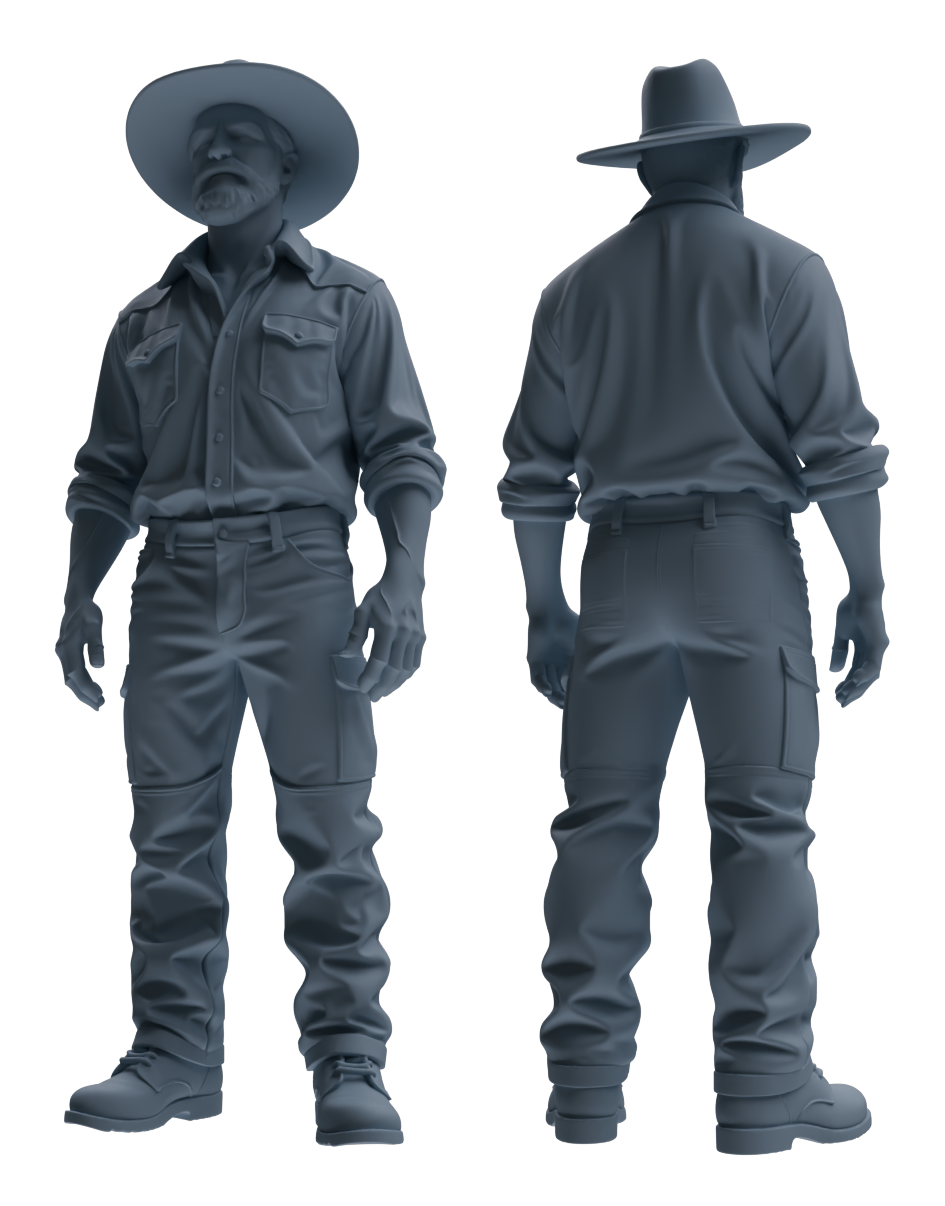 MRY-SFW LYTR906 Farm Worker Man Modern Model 4 pcs